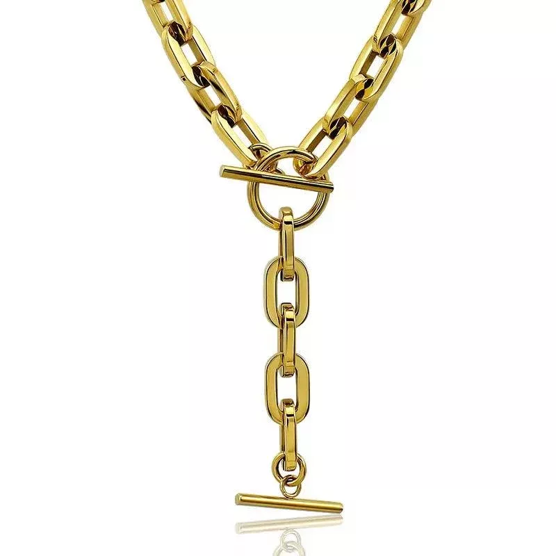 Golden Bar Link Necklace