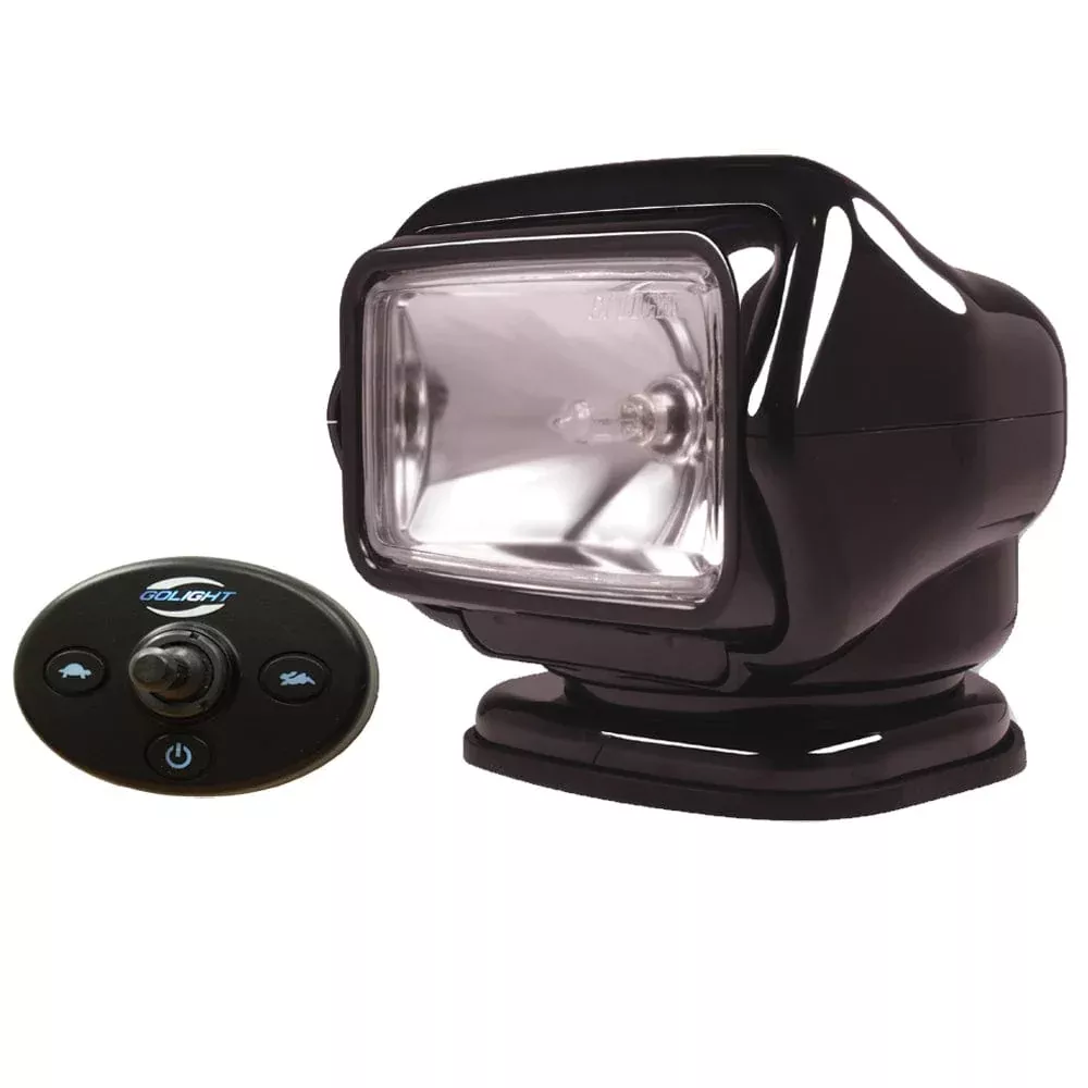 Golight Stryker Searchlight 12V w/Wired Dash Control & 20′ Wire Harness – Black