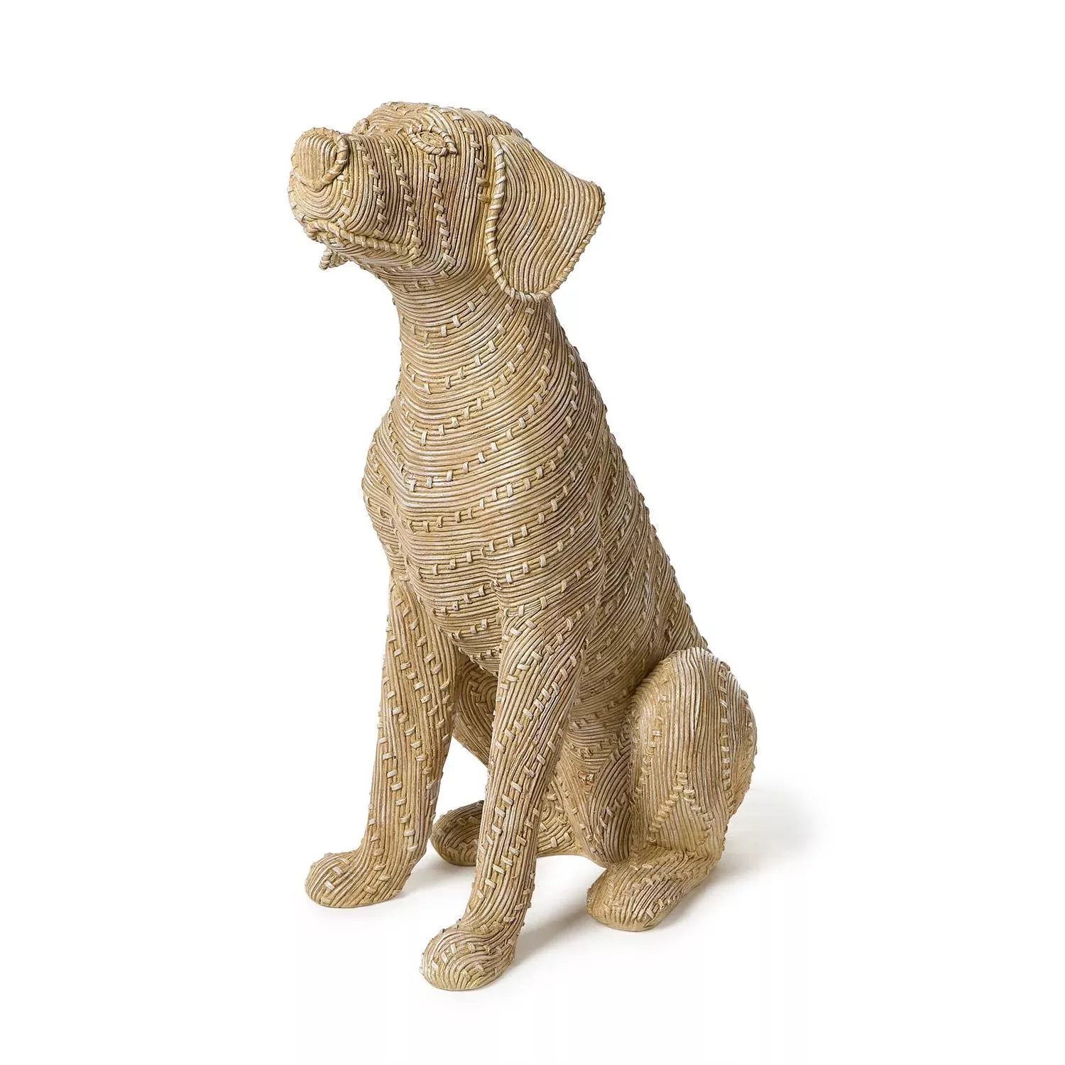 Good Dog Basket Weave Pattern Sitting Dog