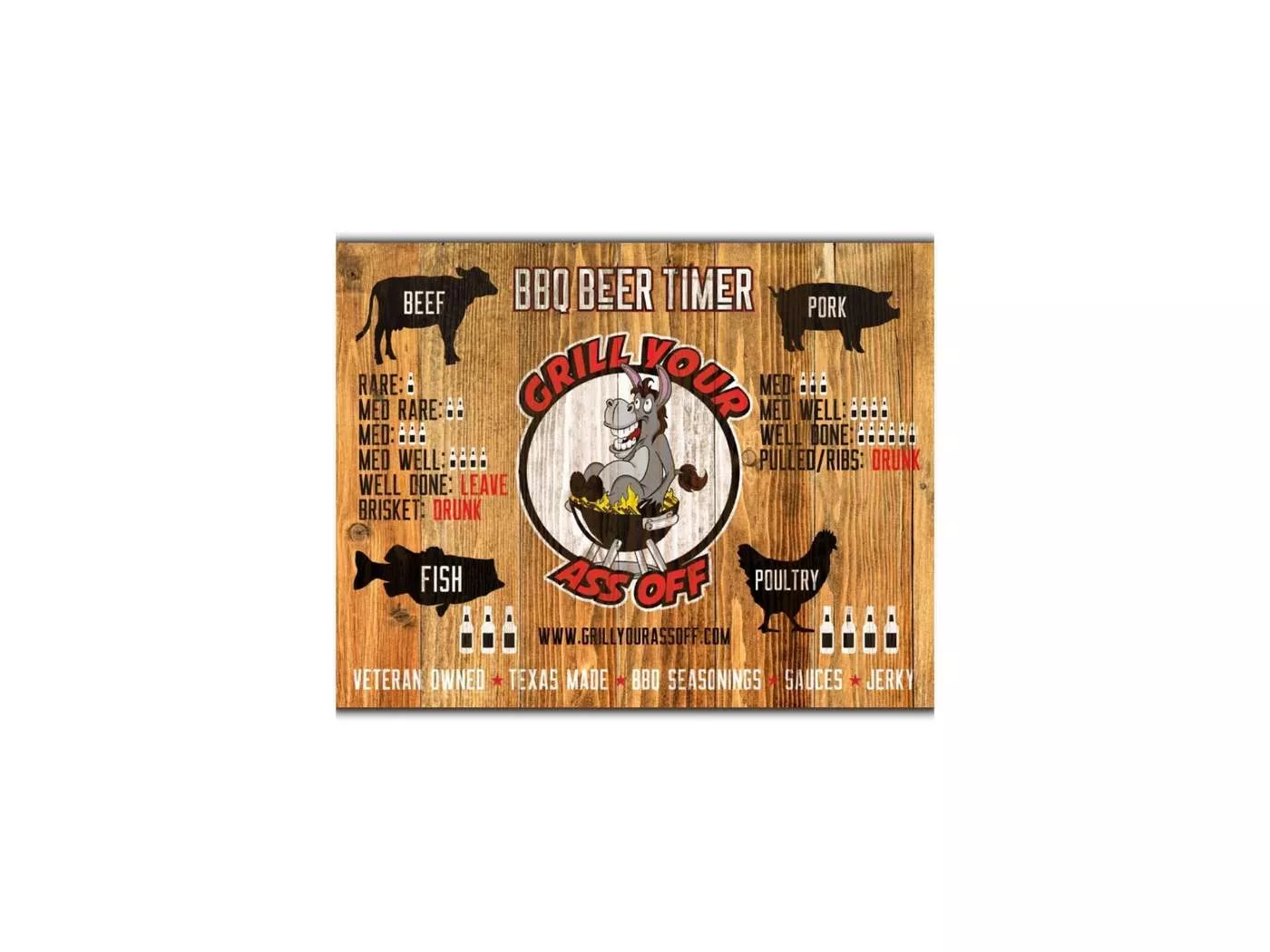 Grill Your Ass Off BBQ Beer Timer Magnet