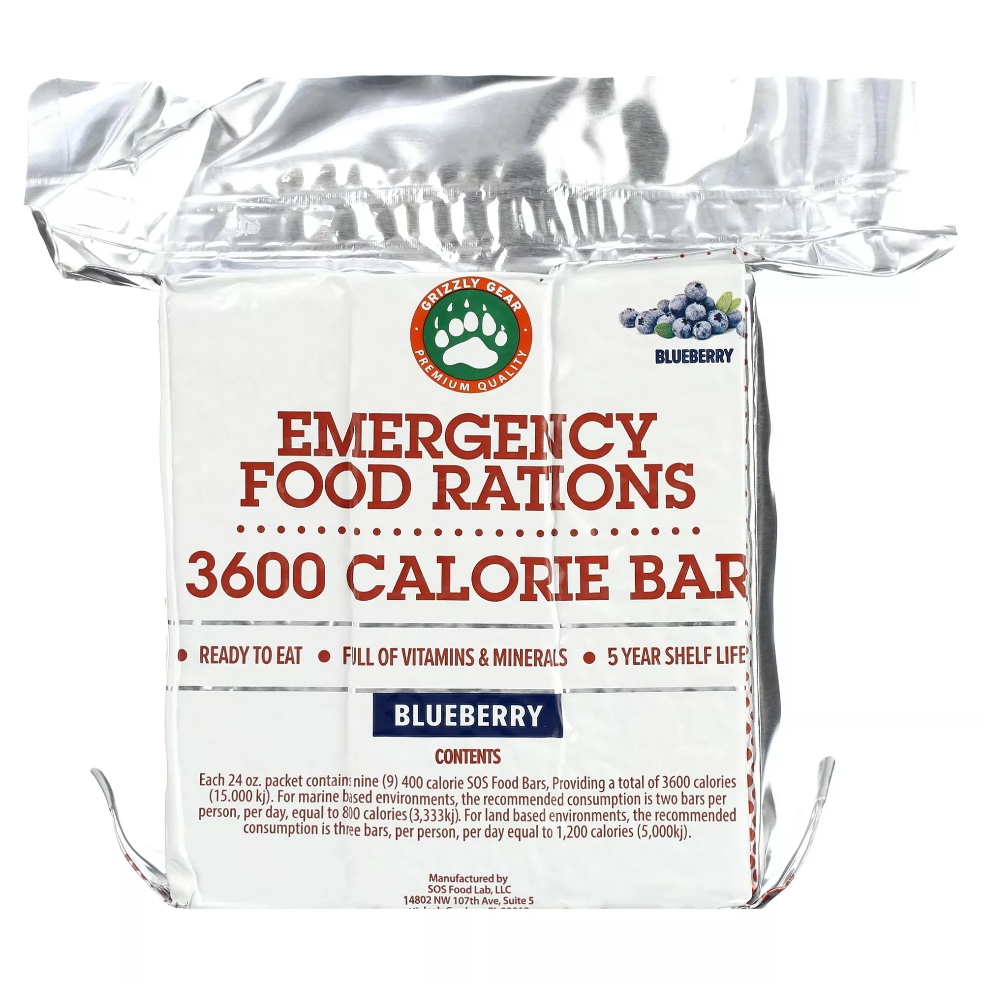 Grizzly Gear - Emergency Ration Bars - 9 Bar Pack
