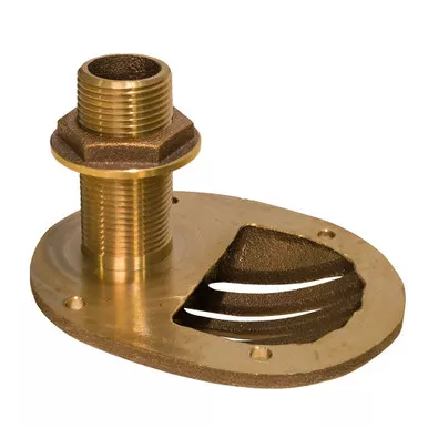 GROCO 1.5-Inch Bronze Combo Scoop Thru-Hull with Nut