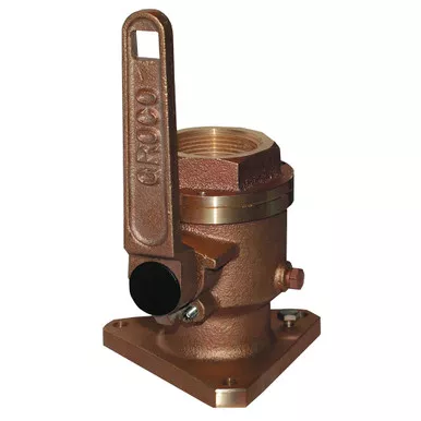 GROCO 1.5-Inch Bronze Flanged Full Flow Seacock