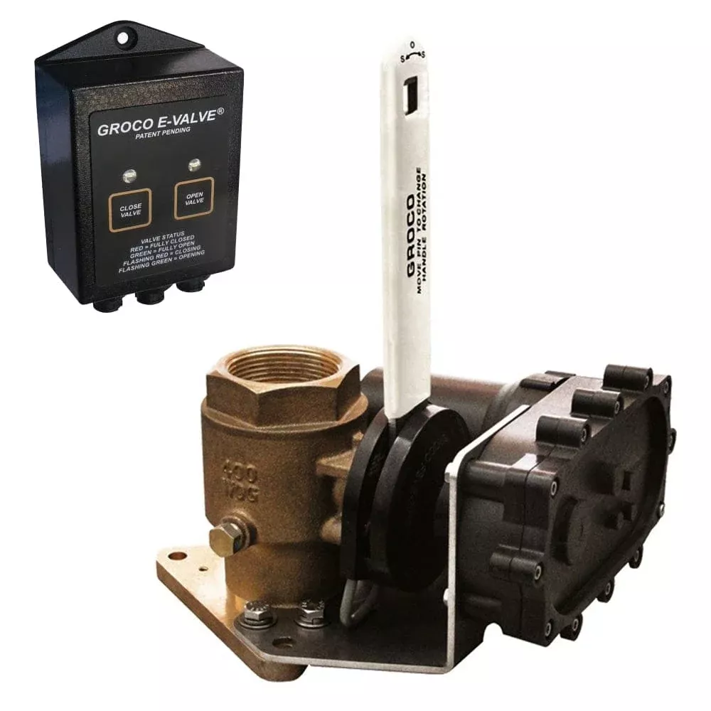 GROCO 3/4″ Bronze Electric Flanged Seacock – 12V