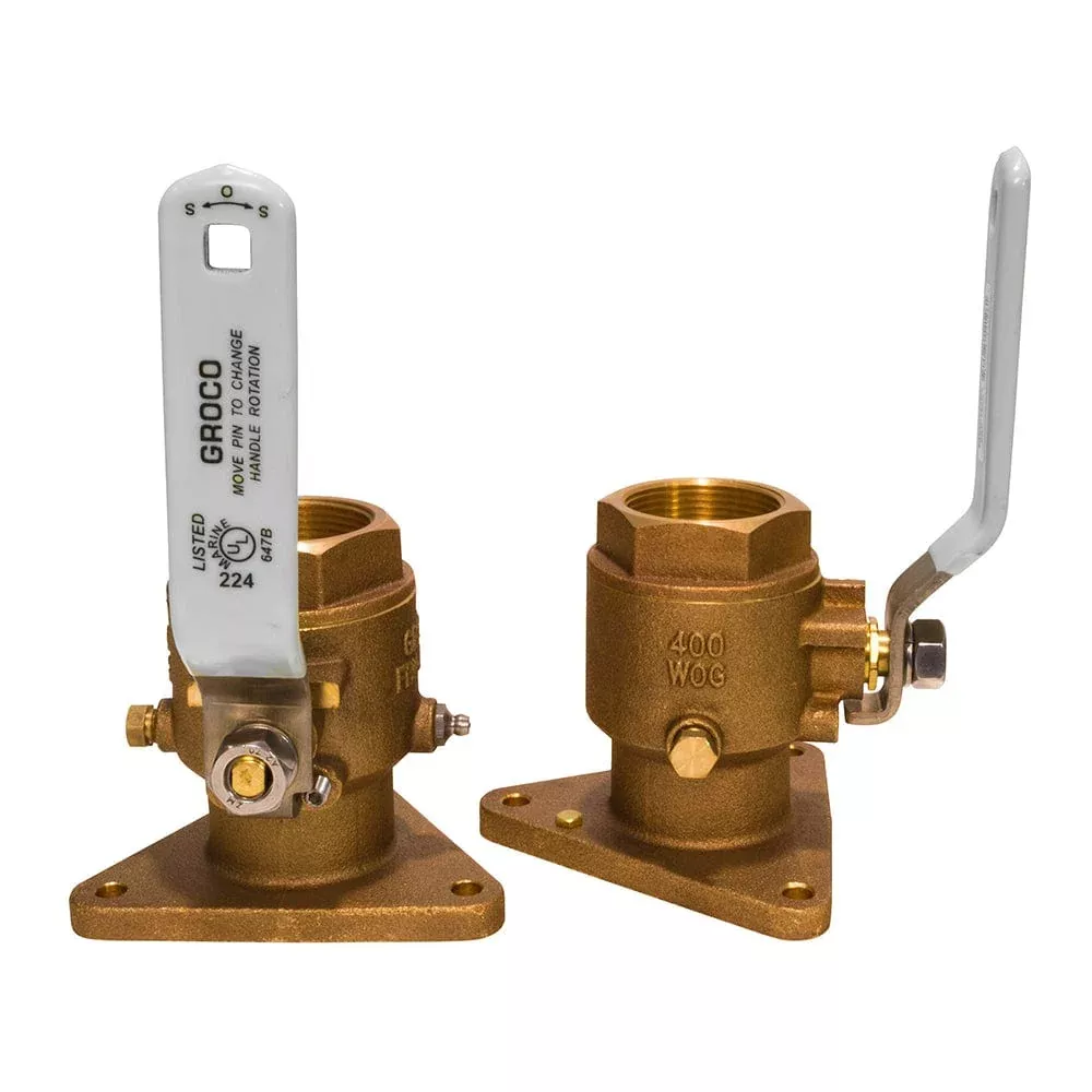GROCO 3/4″ Bronze Tri-Flanged Ball Valve/Seacock