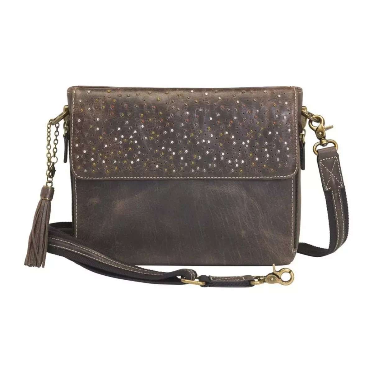 Gun Tote'N Mamas Distressed Buffalo Leather Shoulder Clutch