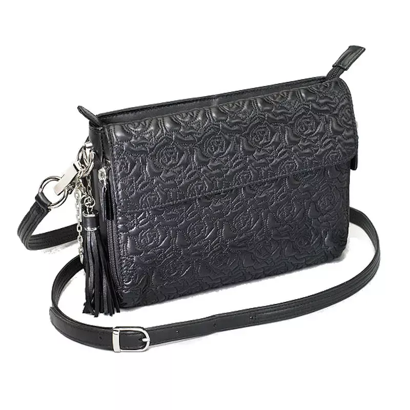 Gun Tote'N Mamas Embroidered Lambskin Purse Black
