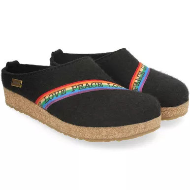 HAFLINGER Rainbow Black Clogs (731091-3)