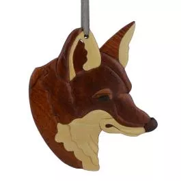 The Handcrafted Double Side Wood Intarsia Ornament - Red Fox