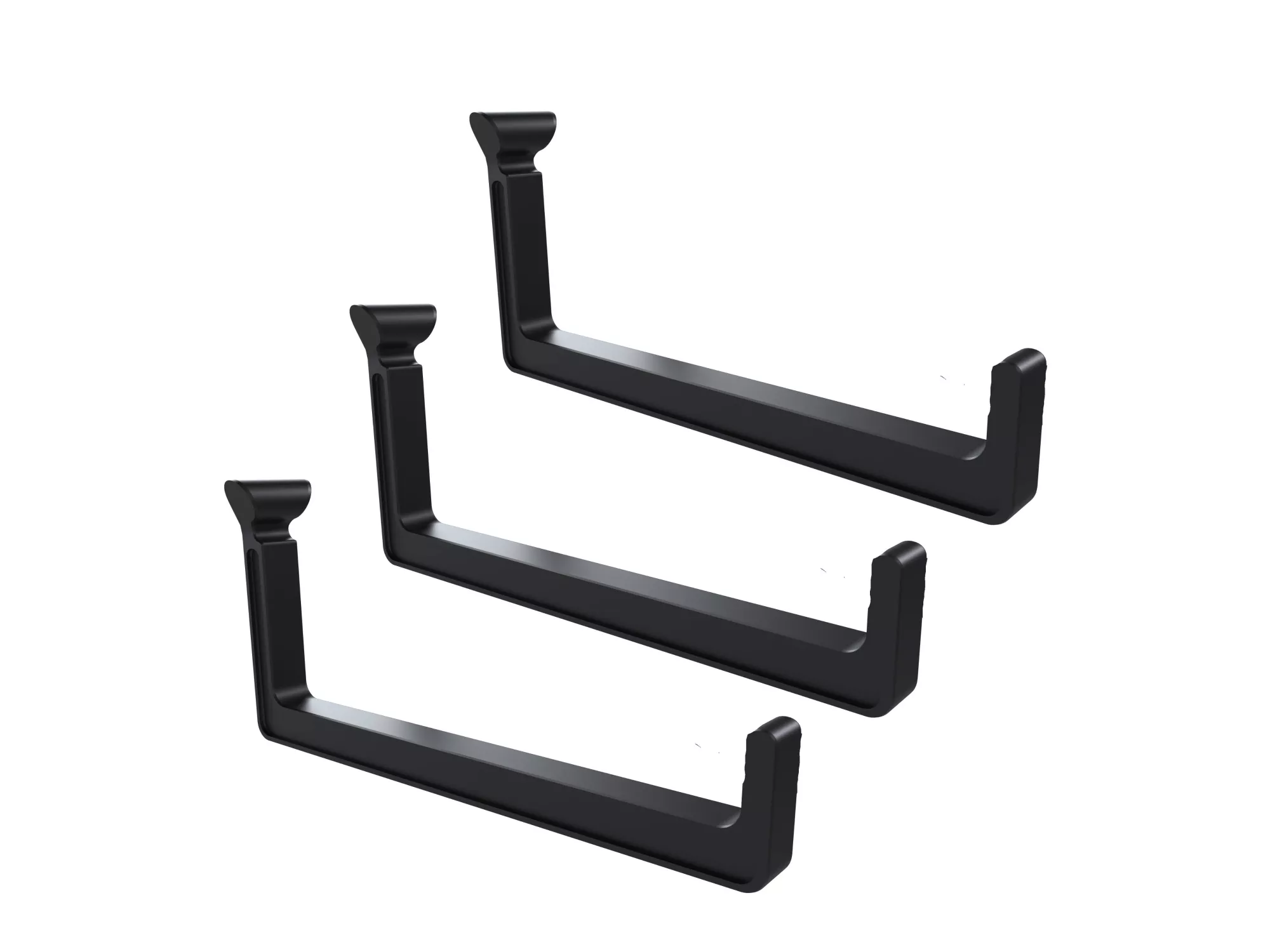 Hang It Simple Hanging Storage Long Plastic Hooks 3pk, Black
