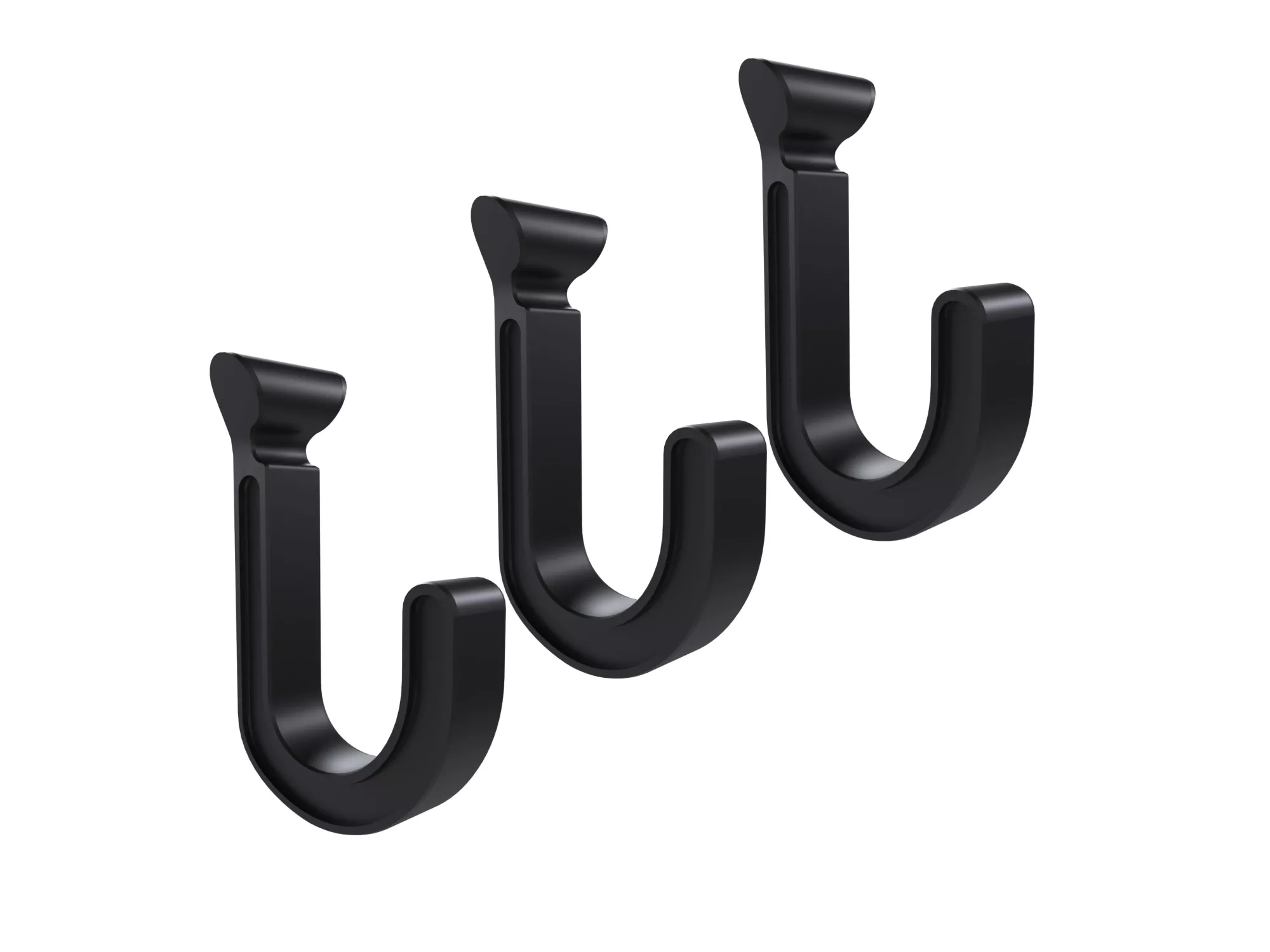Hang It Simple Hanging Storage Small Plastic Hooks 3pk, Black