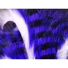 Hareline Dubbin Magnum Tiger Barred Strips - Purple Black over White