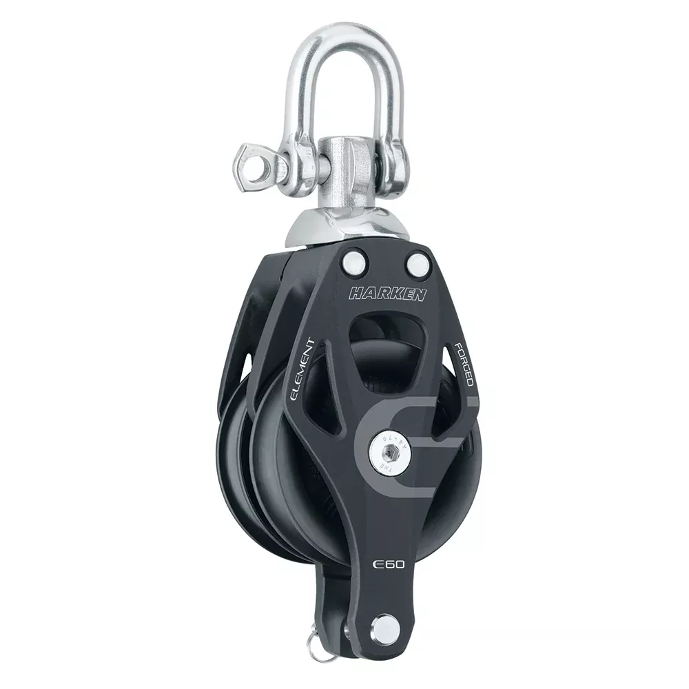 Harken 60mm Double Aluminum Element Block w/SwivelBecket [6270]