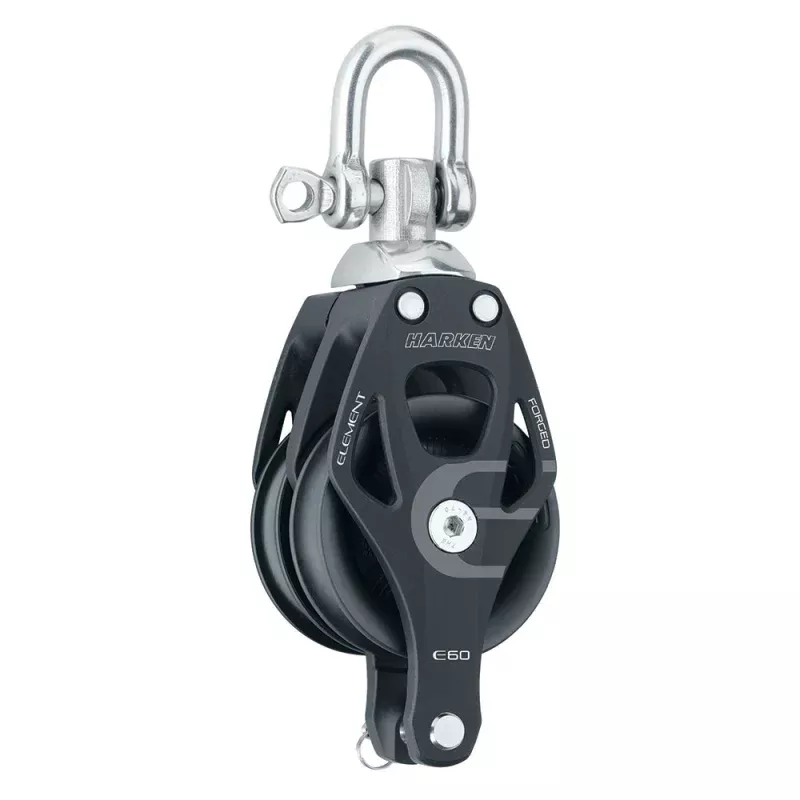 Harken 60mm Double Aluminum Element Block w/SwivelBecket