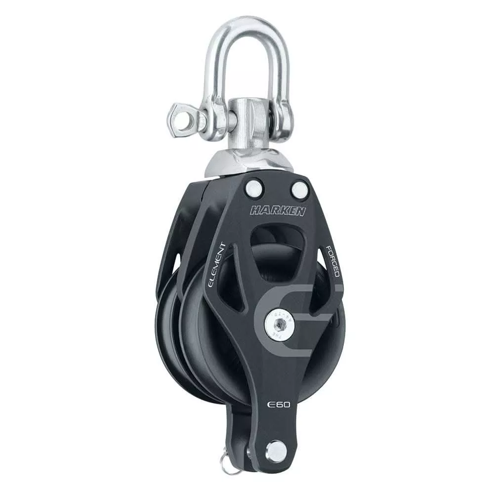 Harken 60mm Double Aluminum Element Block with Swivel & Becket - 6270