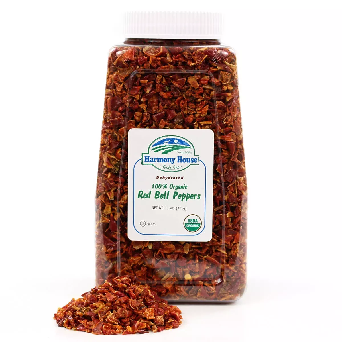 Harmony House Organic Dried Red Bell Peppers, (30 lbs)