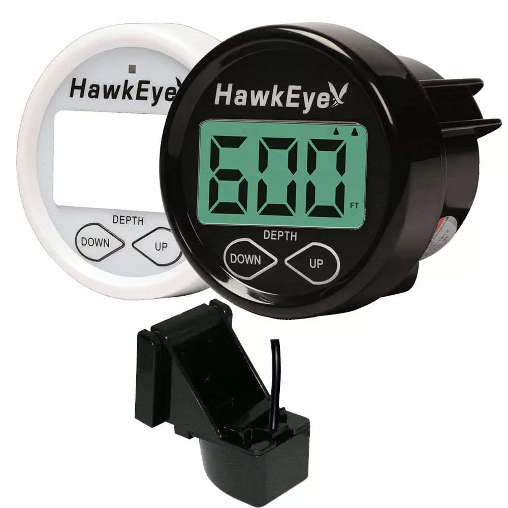 HawkEye DepthTrax 2BX In-Dash Digital Depth & Temp Gauge - Transom Mount - 600' - DT2BX-TM