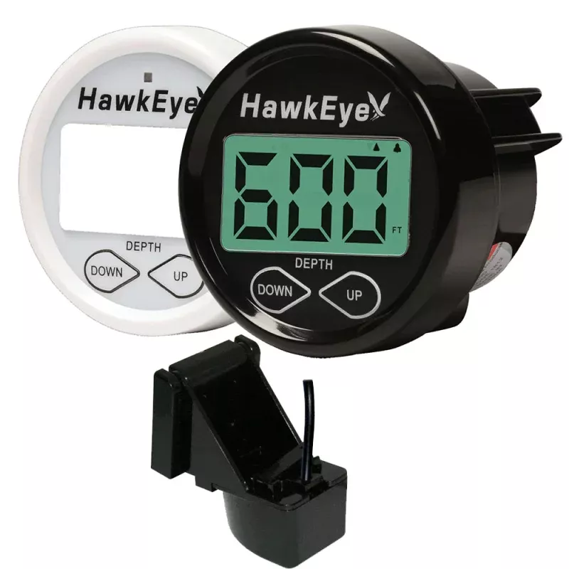 Hawkeye DepthTrax In-Dash Digital DepthTemp Gauge – Transom Mount