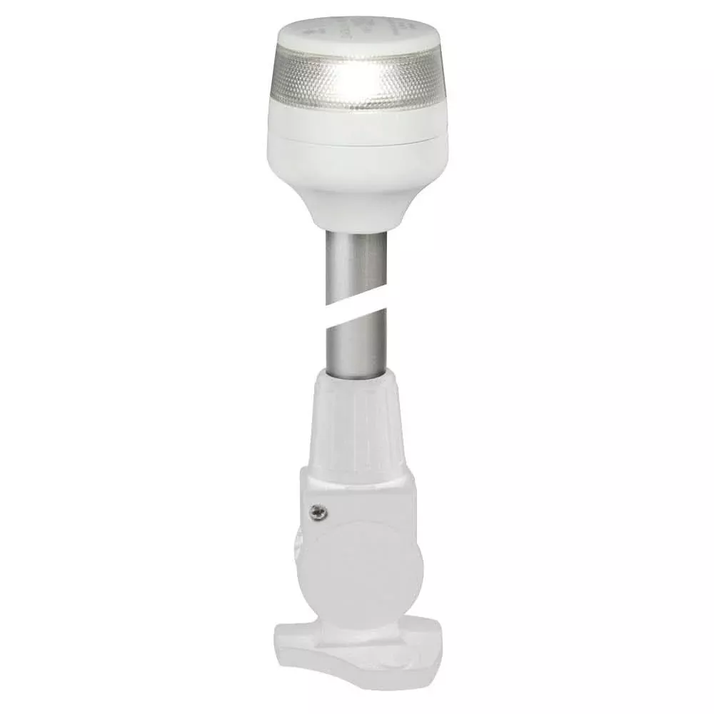 Hella Marine 2nm All Round White Fold Down Pole Navigation Lamp – 8″ – White Base [980960291]