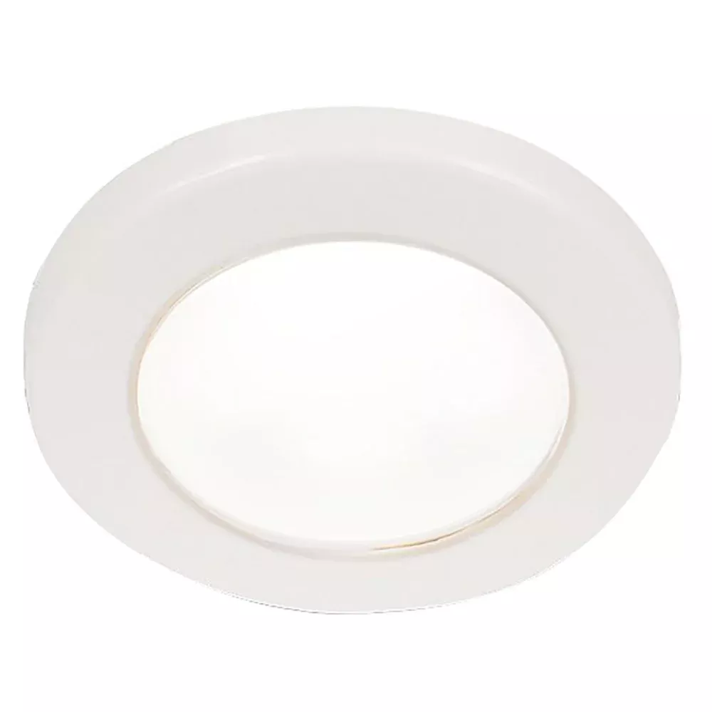 Hella Marine EuroLED 75 3″ Round Screw Mount Down Light – White LED – White Plastic Rim – 12V [958110011]