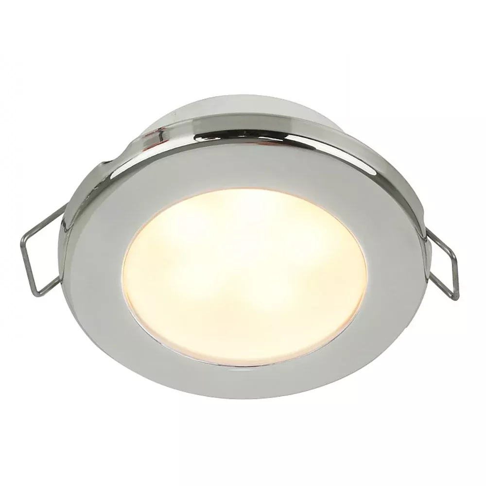 Hella Marine EuroLED 75 3″ Round Spring Mount Down Light – Warm White LED – Stainless Steel Rim – 12V [958109521]