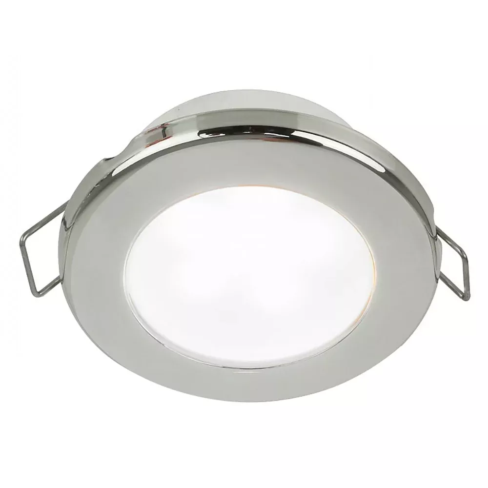 Hella Marine EuroLED 75 3″ Round Spring Mount Down Light – White LED – Stainless Steel Rim – 12V