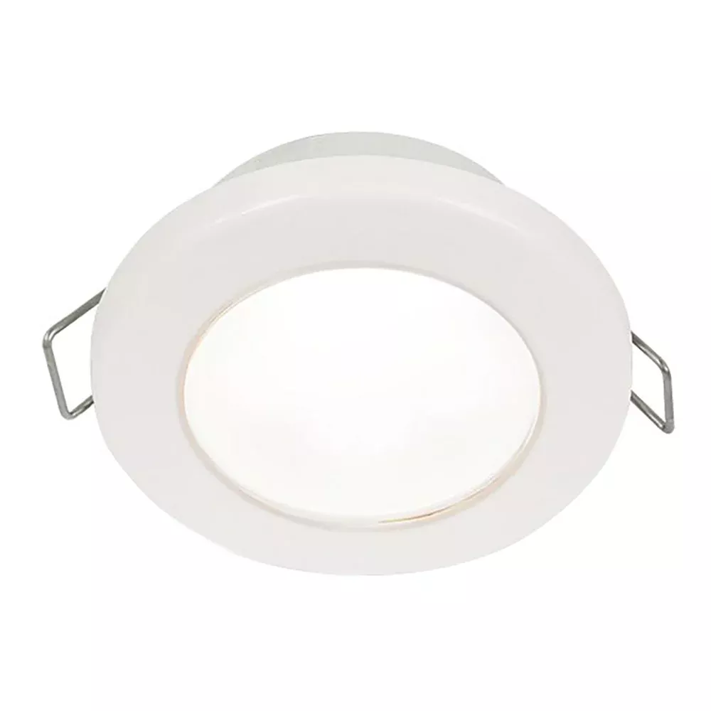 Hella Marine EuroLED 75 3″ Round Spring Mount Down Light – White LED – White Plastic Rim – 12V [958110511]
