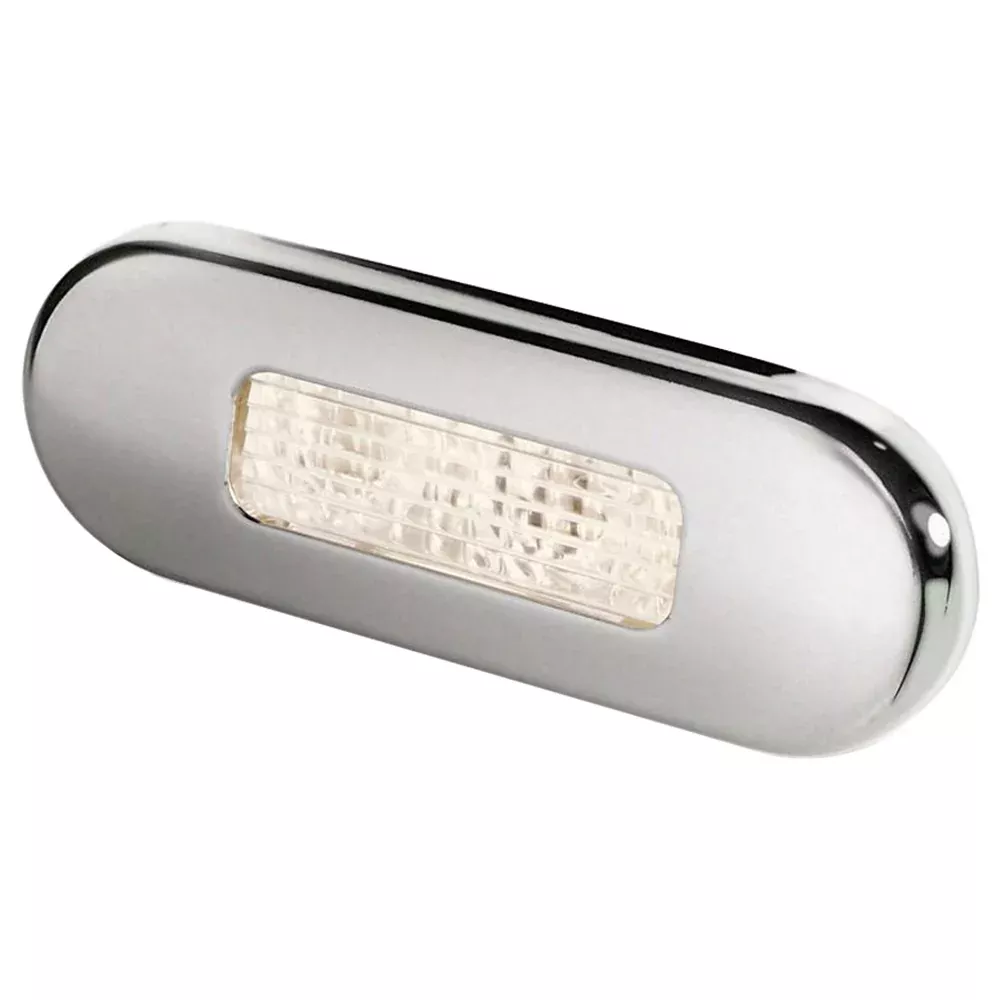 Hella Marine Surface Mount Oblong LED Courtesy Lamp – Warm White LED – Stainless Steel Bezel