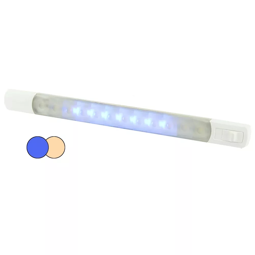 Hella Marine Surface Strip Light w/Switch – Warm White/Blue LEDs – 12V [958121111]