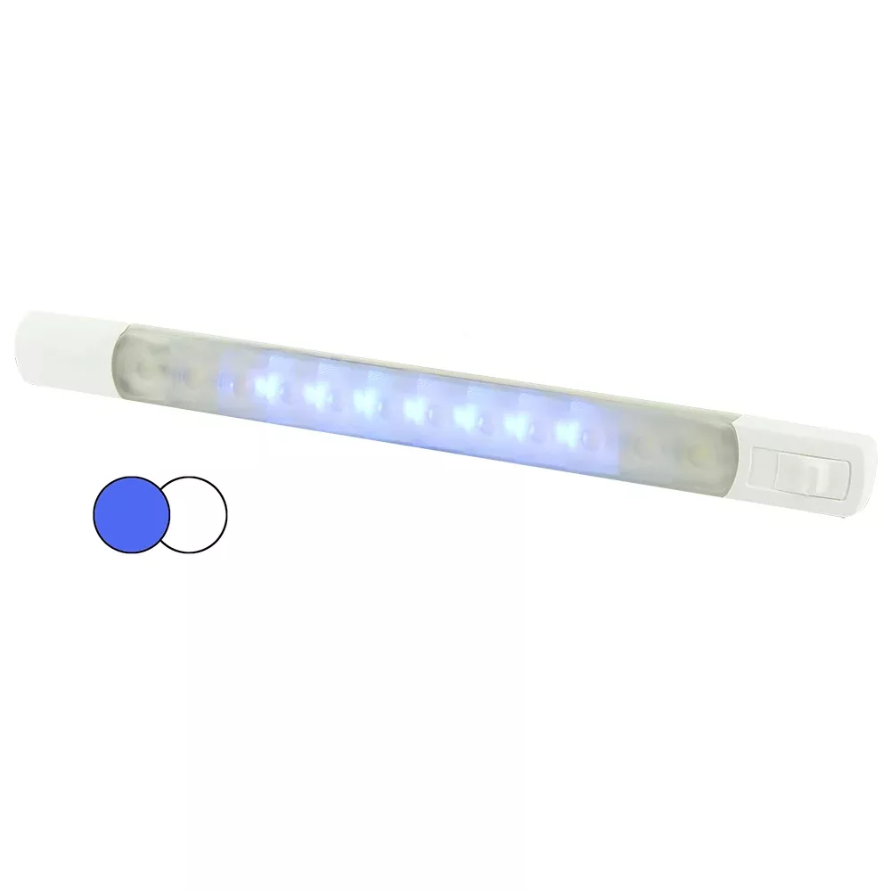 Hella Marine Surface Strip Light w/Switch – White/Blue LEDs – 12V [958121011]