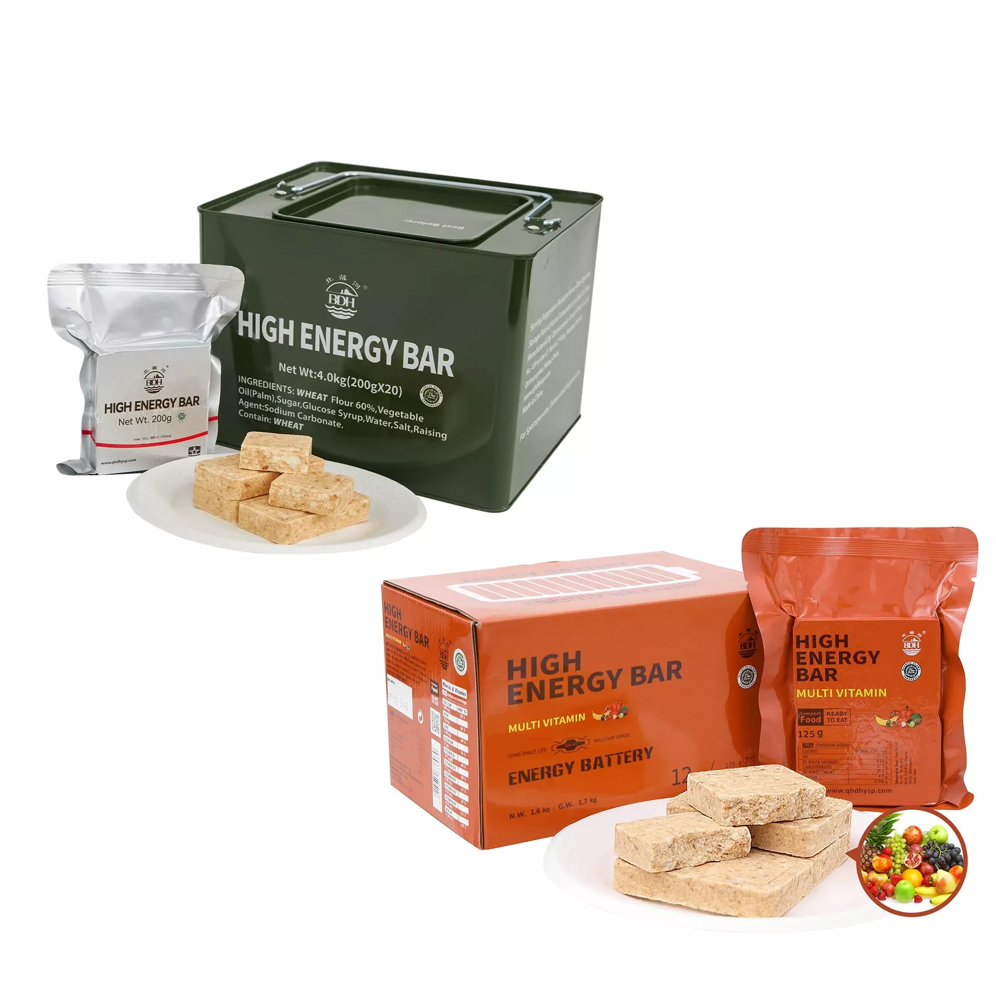 High Energy Ration Bars - Plain and Multi Vitamin (2 Pack)
