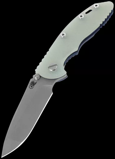 Hinderer XM-18 3.25" Blue Translucent Green G10 Folding Knife