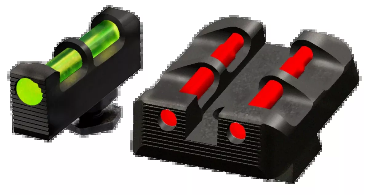 HiViz Glock Fiber Optic Target Sight Set, All-Metal with Interchangeable LitePipes, GLT178
