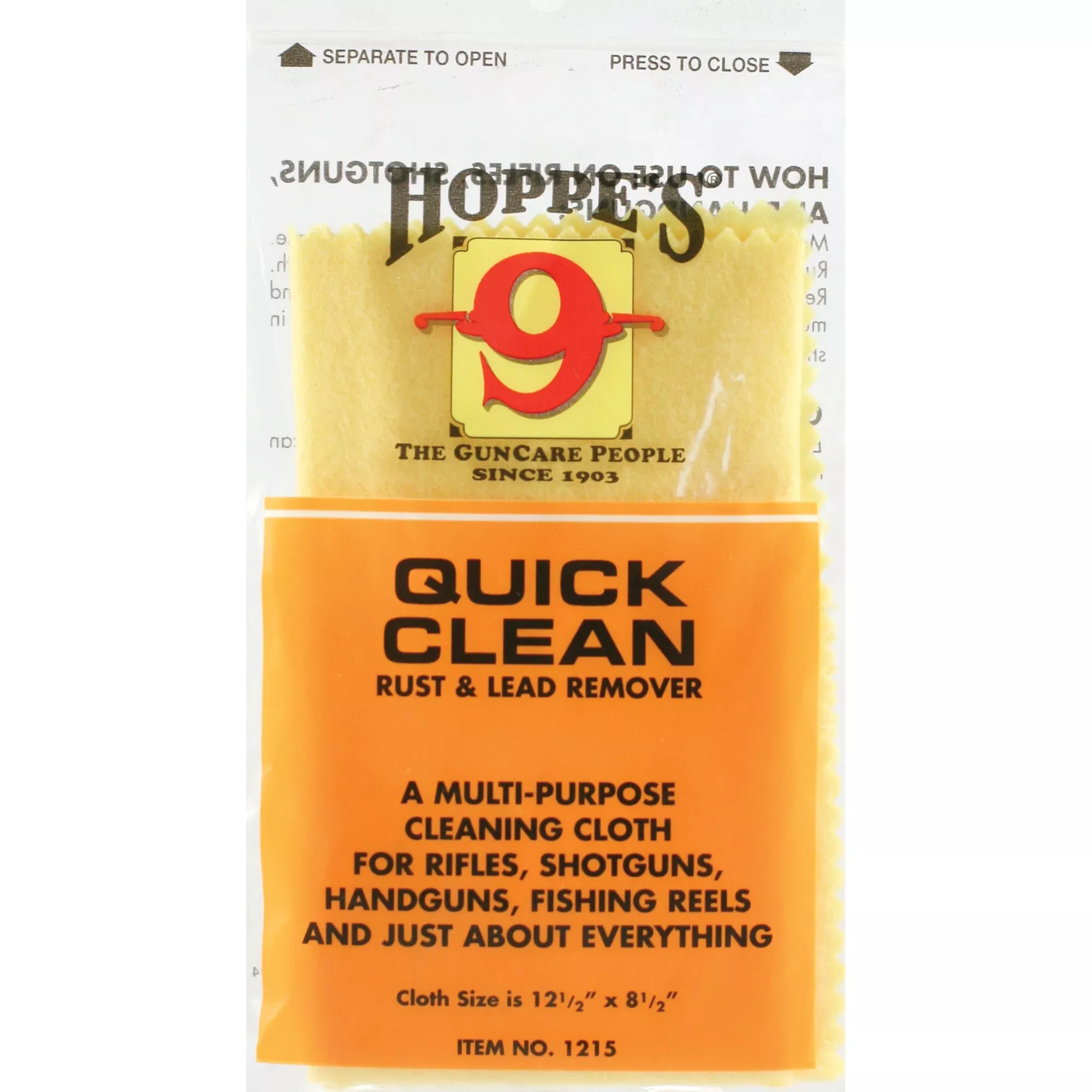 Hoppe’s Quick Clean Rust & Lead Remover Cleaning Cloth, Non-Abrasive for Firearms – 1215