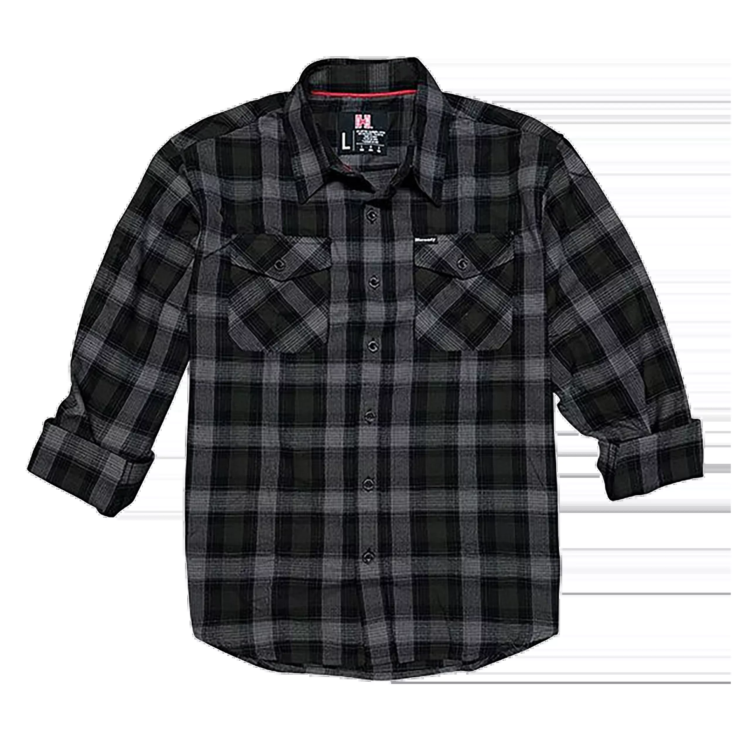 HORIZON DESIGN Men’s Flannel Shirt 3XL Olive/Black/Gray, Relaxed Fit Button-Up, 60/40 Cotton-Poly – 32216
