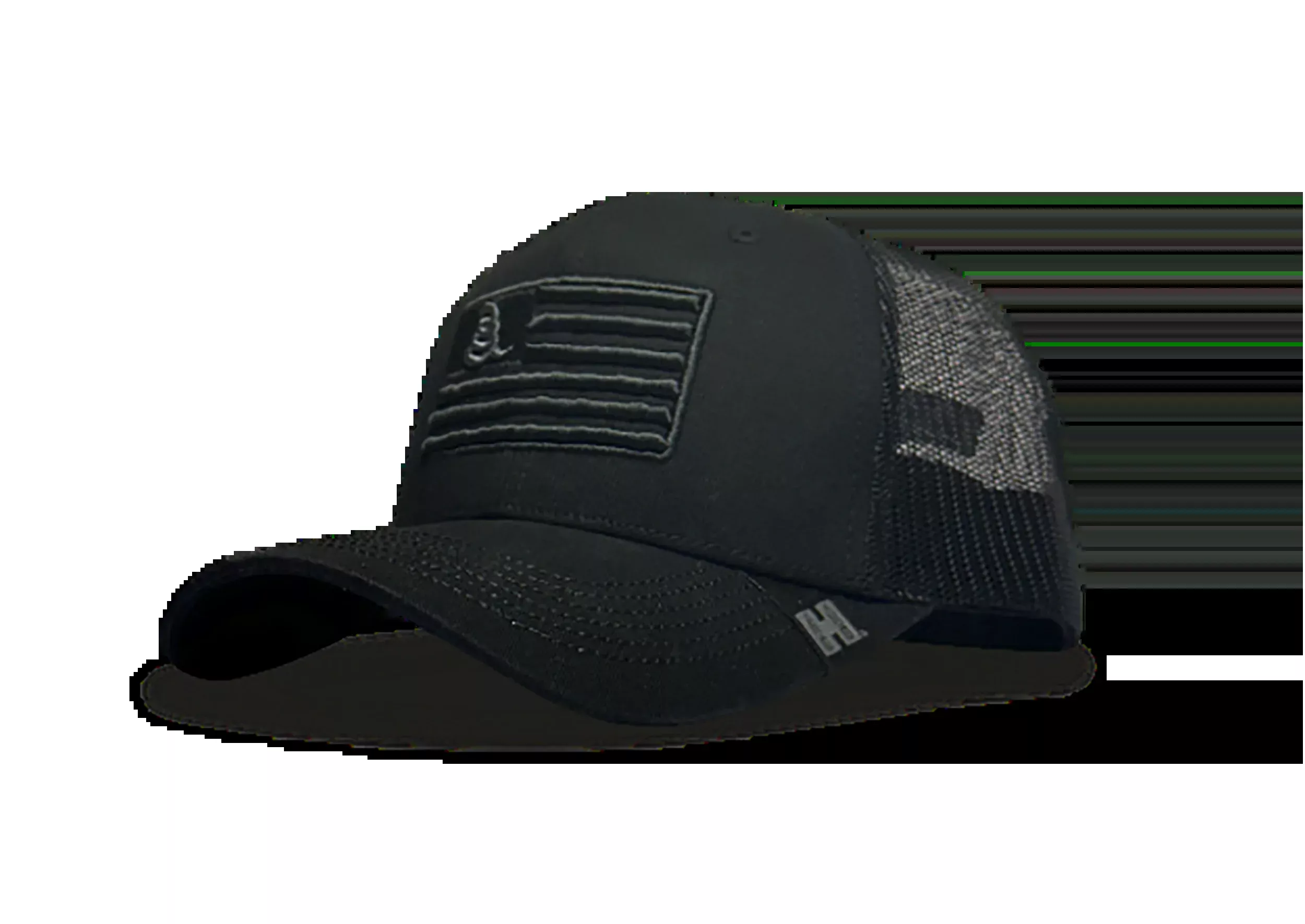 Horizon Design Trucker Hat, Black Gadsden Flag Patch, Curved Bill, Velcro Adjustable — 33290