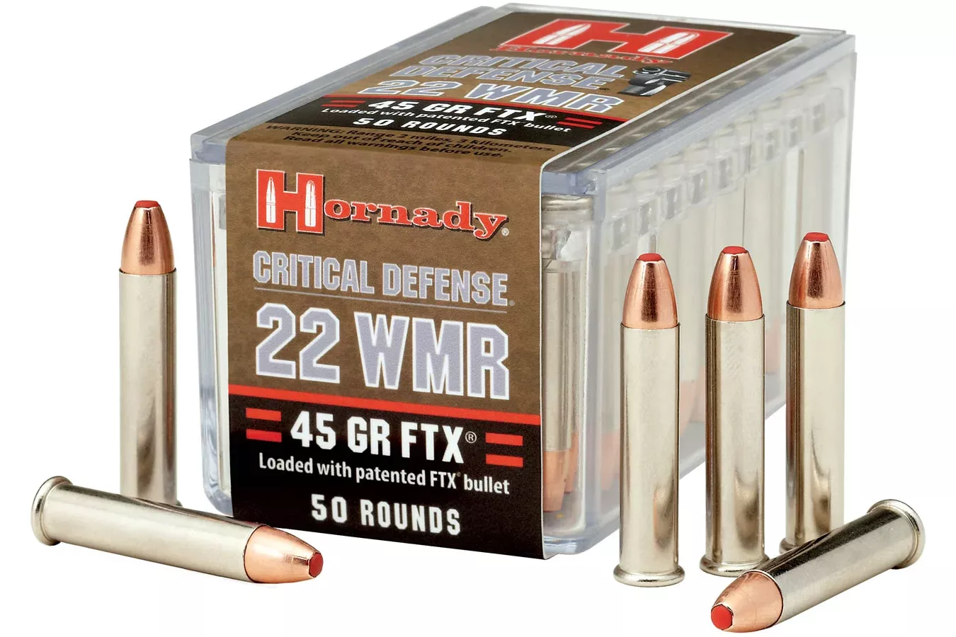 Hornady  22 WMR 45 gr FTX Critical Defense 50/Box