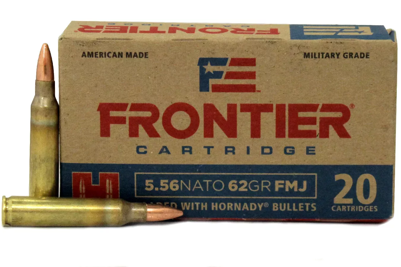 Hornady  5.56 NATO 62 gr FMJ Frontier 20/Box