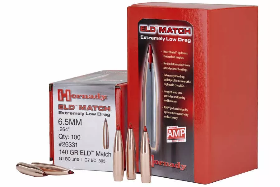 Hornady 6.5mm .264 140 gr ELD Match 100/Box