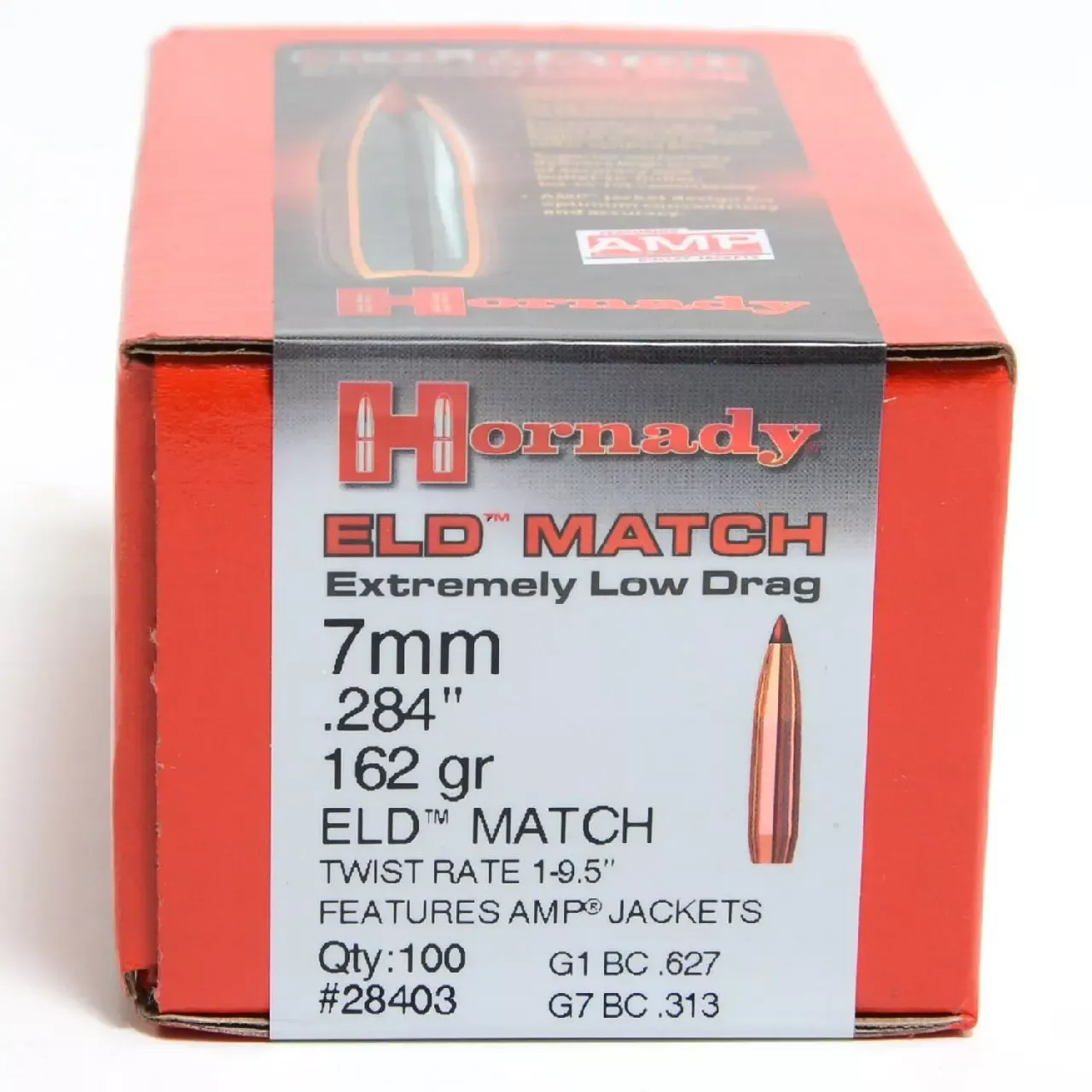 Hornady ELD Match Bullets 7mm .284 Dia 162 Gr 100/Box