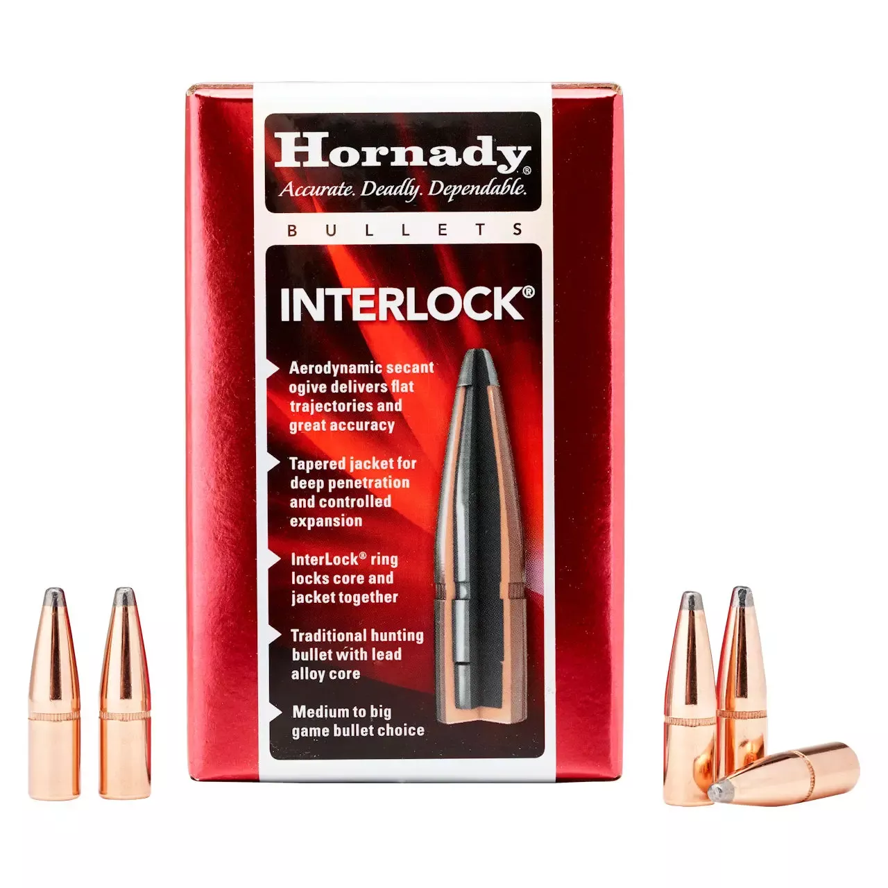 Hornady Rifle Bullets .243 Dia. 100 Gr Boattailed Soft Point InterLock