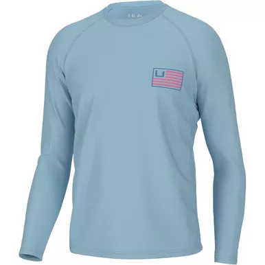 Huk And Bars Pursuit Long Sleeve Crystal Blue