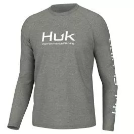 HUK Men's Pursuit Performance LS Shirt - Heather Moss - L