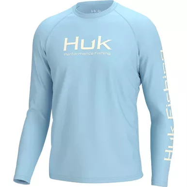 Huk Vented Pursuit Long Sleeve Crystal Blue