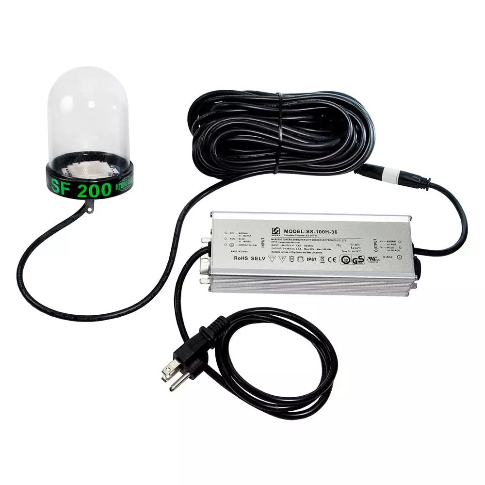 Hydro Glow LED Underwater Dock Light – 200W – 50 Cord – Green [SF200G]