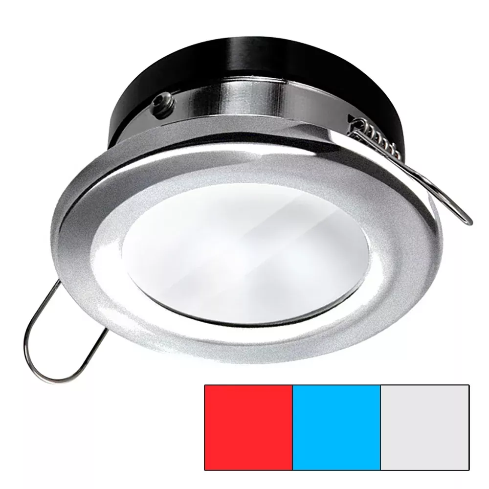 i2Systems Apeiron A1120 Spring Mount Light – Round – Red, Cool WhiteBlue – Brushed Nickel