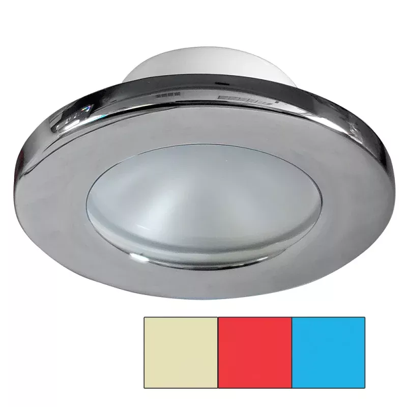 i2Systems Apeiron A3120 Screw Mount Light – Red, Warm WhiteBlue – Chrome Finish