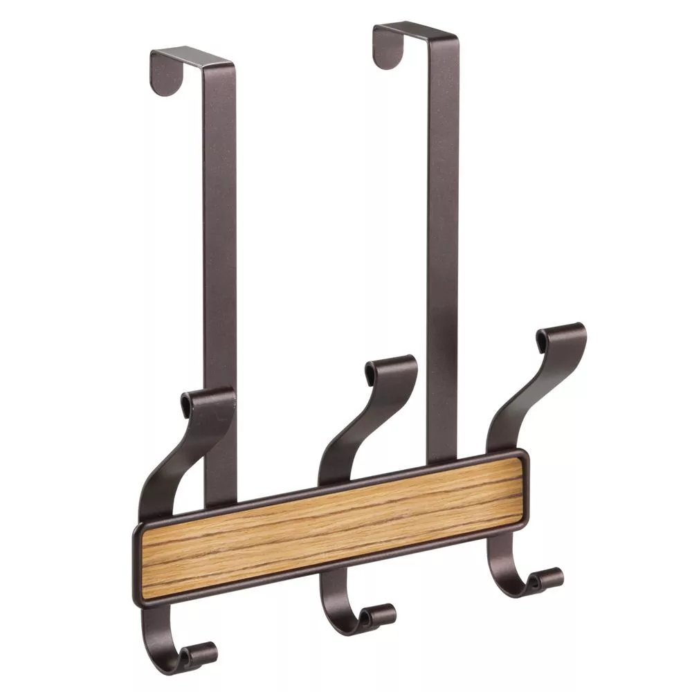 iDesign Over the Door 3 Hook Rack, Bronze