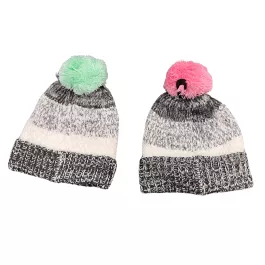 Igloos Ladies' Reflective Cuff Cap with Pom - ASSORTED Pink or Teal