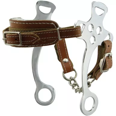 INTREPID INTERNATIONAL Hackamore English Flat Cheek Chrome Plate Bit With 7.25in Shank (212092)